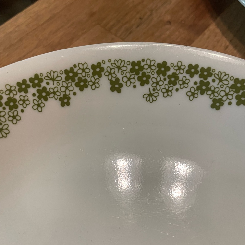 Floral Green and White Dinner Plate